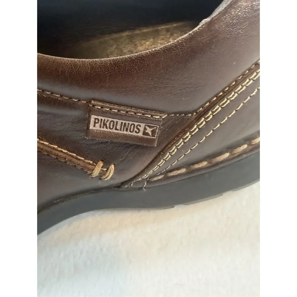 Pikolinos Men’s EU 42 US 9 Brown Leather Slip On Loafers Comfort Shoes Spain
